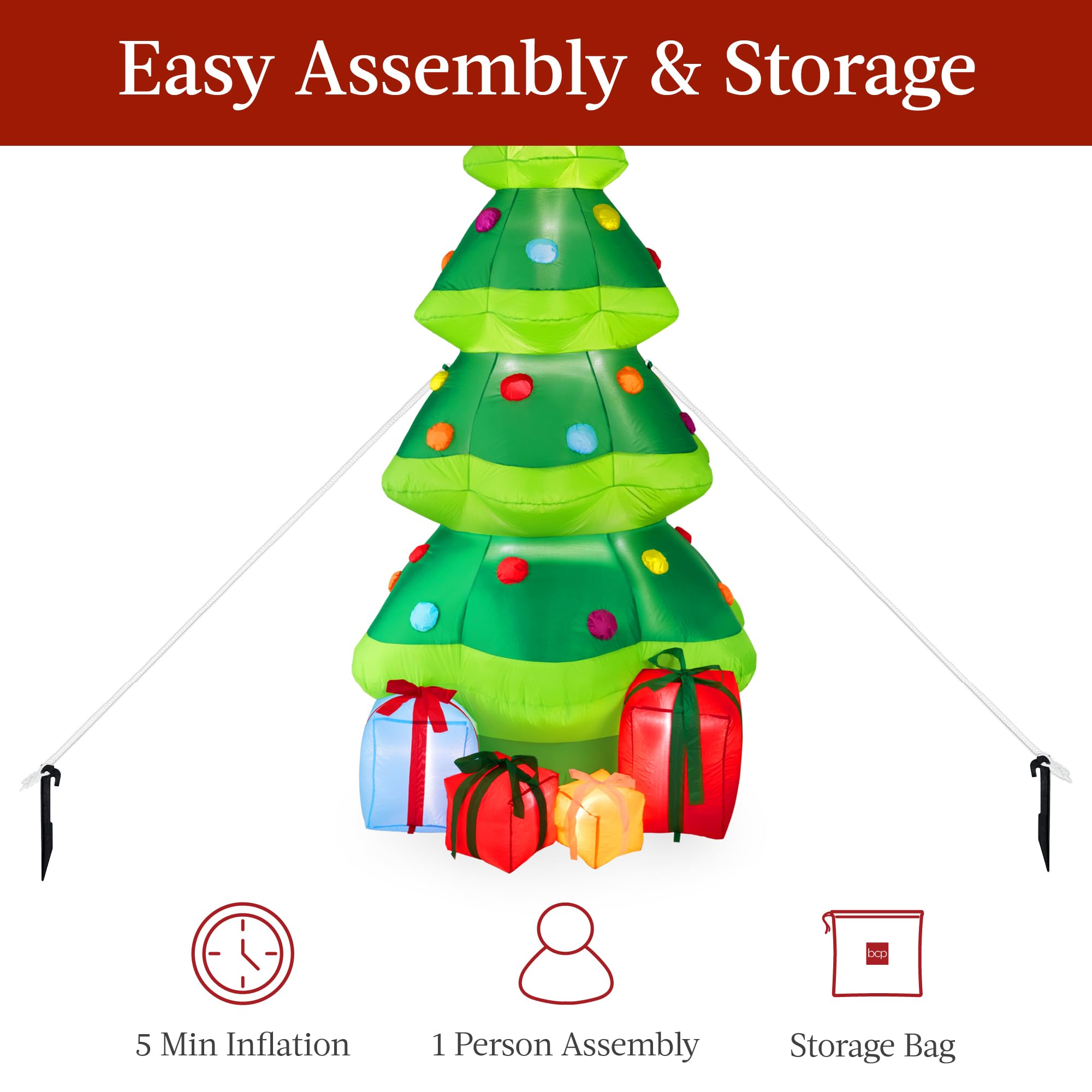Foto 5 pulgar | Árbol de Navidad Inflable Best Choice Products 10 Pies con 10 Luces Led - Venta Internacional