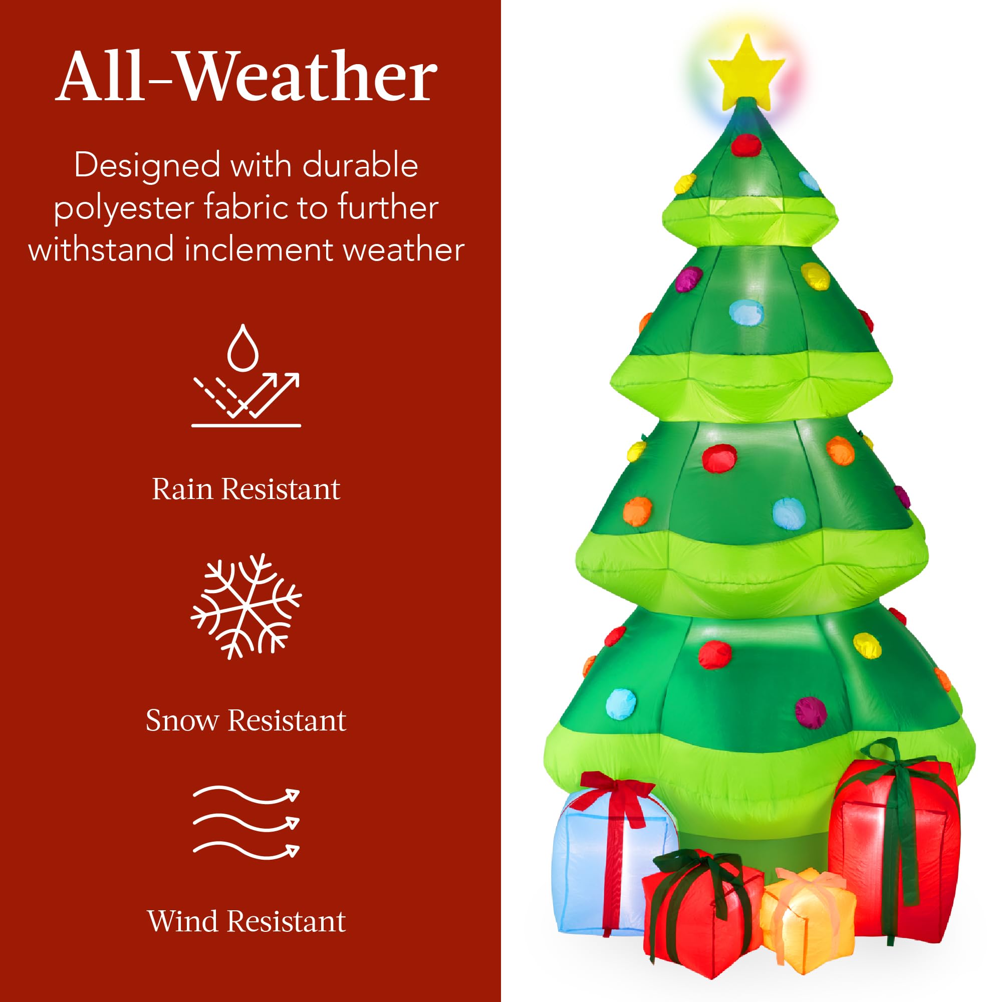Foto 6 pulgar | Árbol de Navidad Inflable Best Choice Products 10 Pies con 10 Luces Led - Venta Internacional