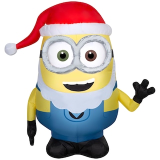 Foto 1 | Gema Inflable De Navidad Con Forma De Minion Bob, 107 Cm, Con Barba De Papá Noel - Venta Internacional.