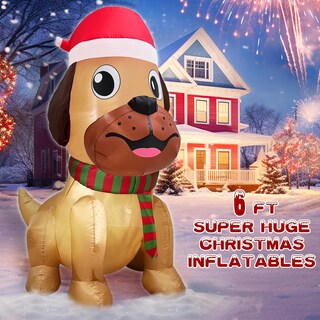 Foto 3 | Gorro Inflable Navideño Turnmeon 6 Pies De Alto X 4 Pies De Ancho Con Diseño De Papá Noel Bulldog - Venta Internaciona