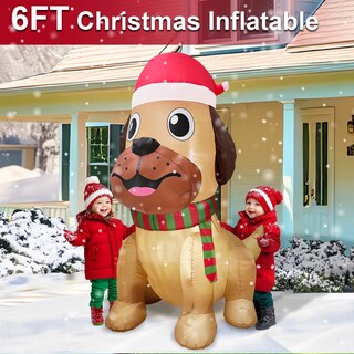 Foto 4 | Gorro Inflable Navideño Turnmeon 6 Pies De Alto X 4 Pies De Ancho Con Diseño De Papá Noel Bulldog - Venta Internaciona