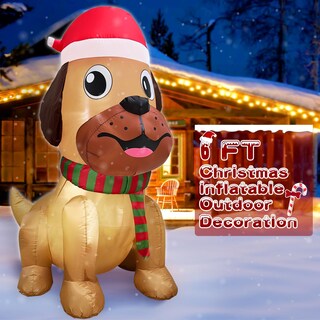 Foto 6 | Gorro Inflable Navideño Turnmeon 6 Pies De Alto X 4 Pies De Ancho Con Diseño De Papá Noel Bulldog - Venta Internaciona