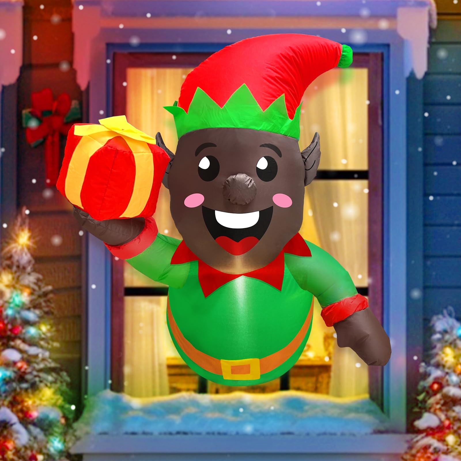 Foto 4 | Papá Noel Inflable Turnmeon para Navidad 1.2 M Con Led - Venta Internacional