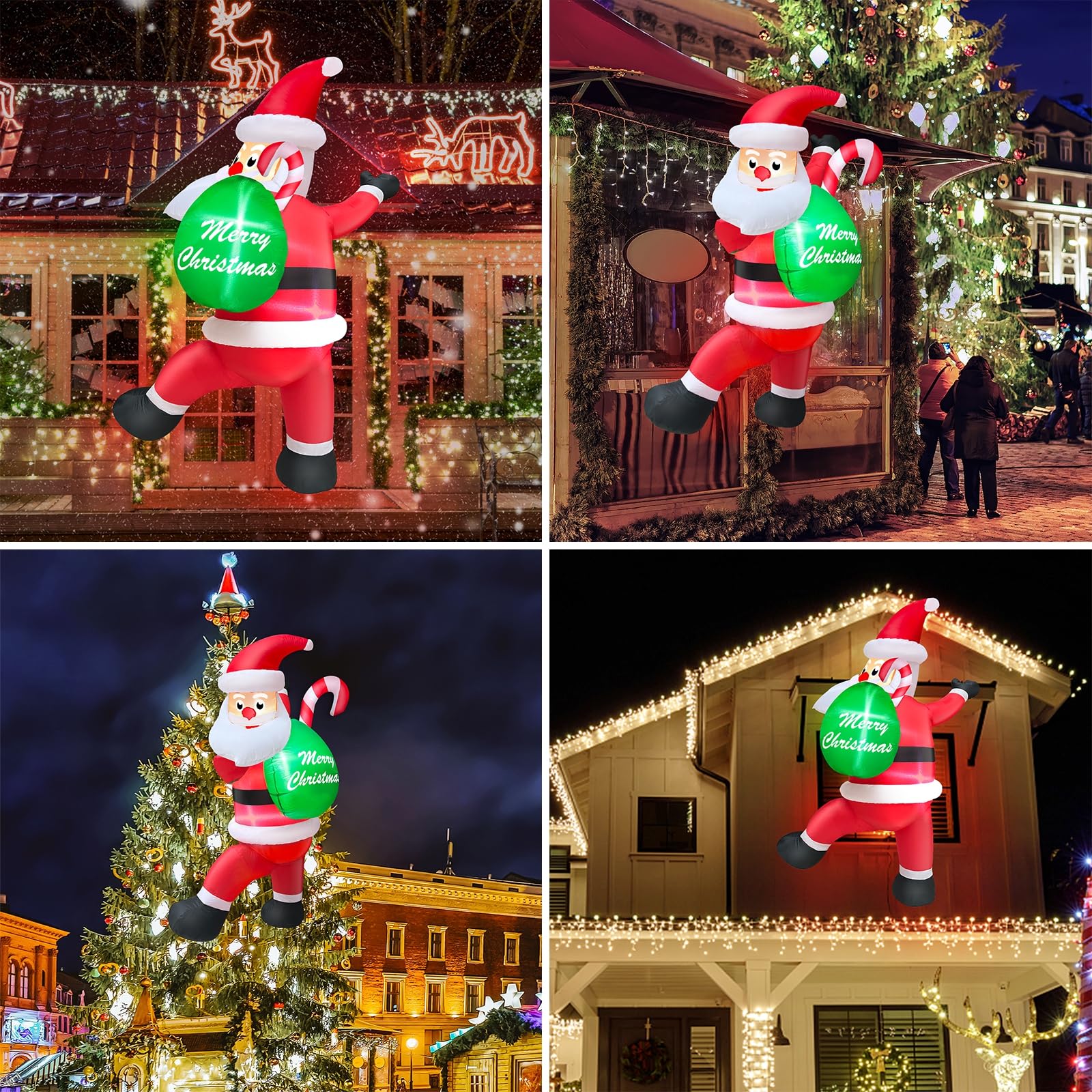Foto 7 pulgar | Inflable Navideño Turnmeon Papá Noel 6 Pies De Altura Para Escalar - Venta Internacional
