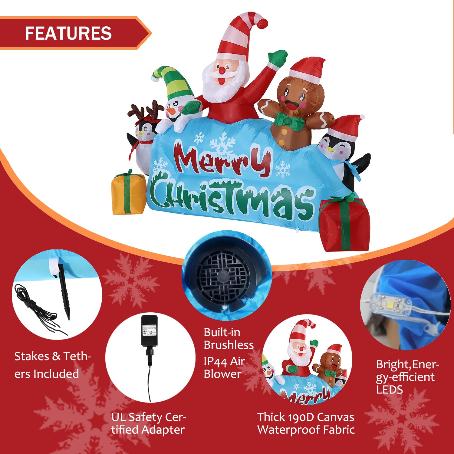 Foto 5 pulgar | Inflable Sattiyrch Navideño de 2.4 m-Venta Internacional
