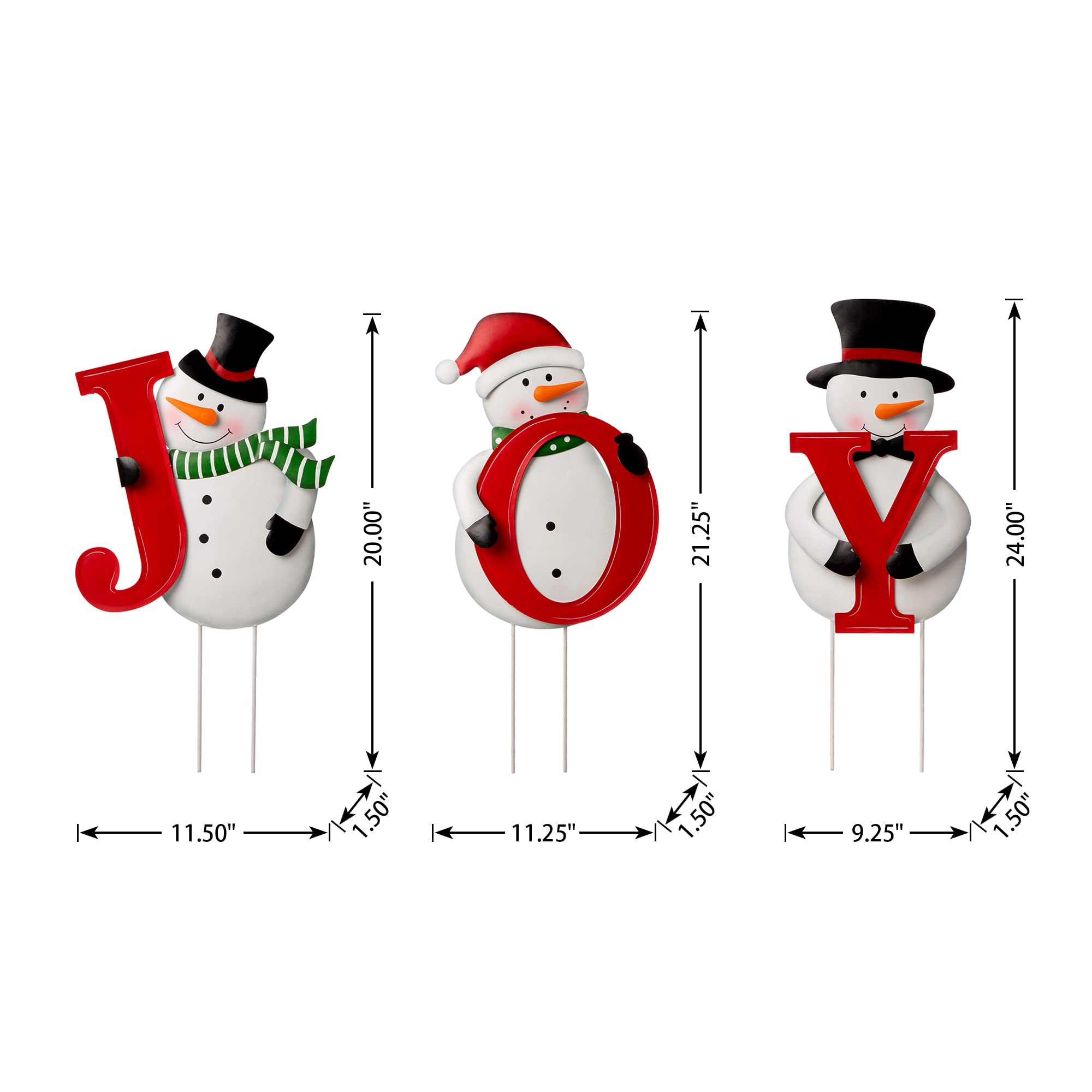 Foto 3 pulgar | Muñeco De Nieve Vertical De Metal Glitzhome Con Forma De Estaca De Navidad, 48,25 Cm - Venta Internacional.