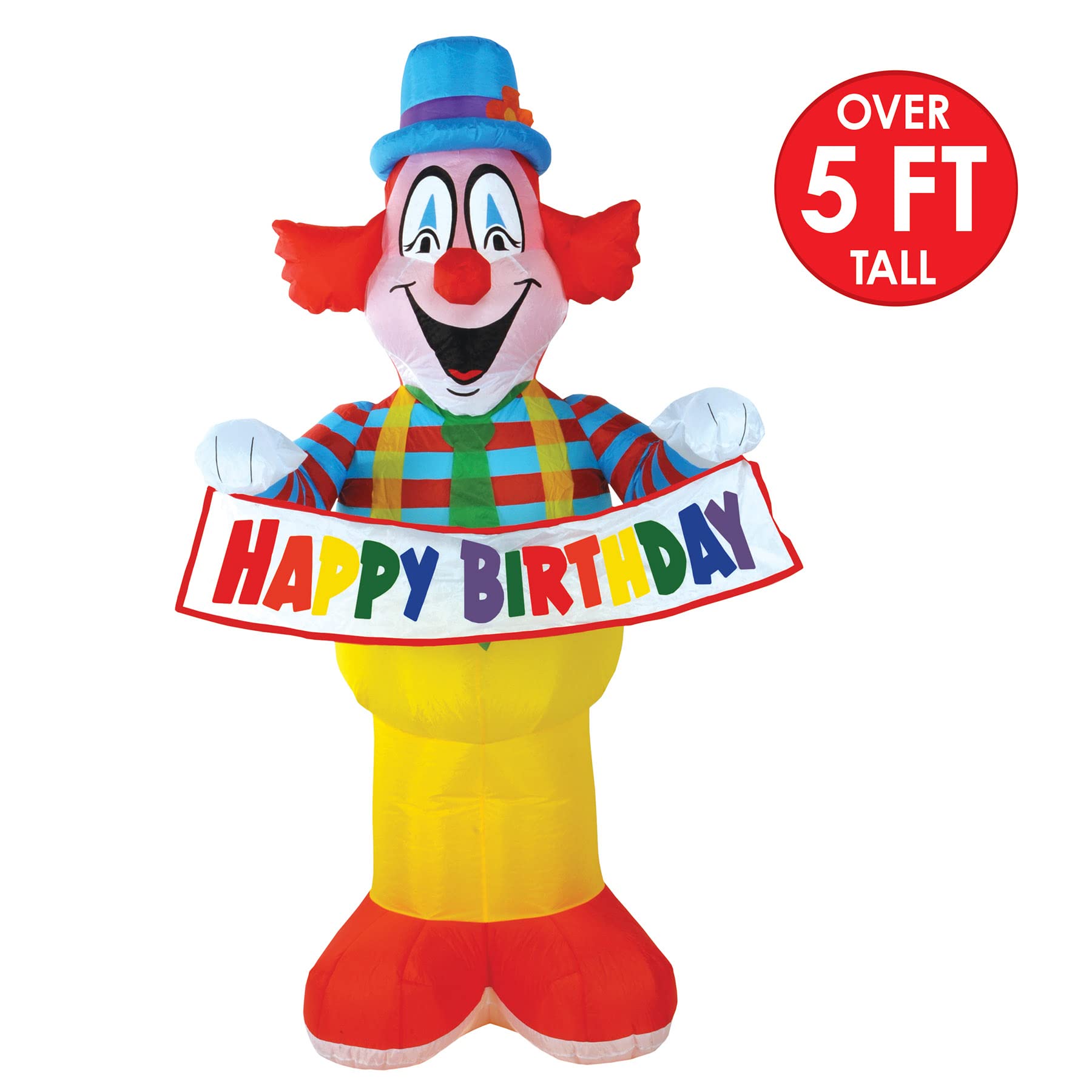 Foto 3 pulgar | Beistle Inflable Con Forma De Payaso, 1,8 M, Con Led De Feliz Cumpleaños - Venta Internacional.