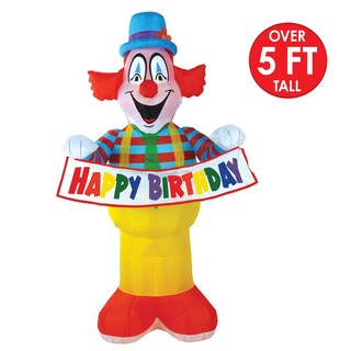 Foto 2 | Beistle Inflable Con Forma De Payaso, 1,8 M, Con Led De Feliz Cumpleaños - Venta Internacional.