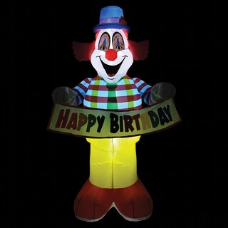 Foto 5 | Beistle Inflable Con Forma De Payaso, 1,8 M, Con Led De Feliz Cumpleaños - Venta Internacional.