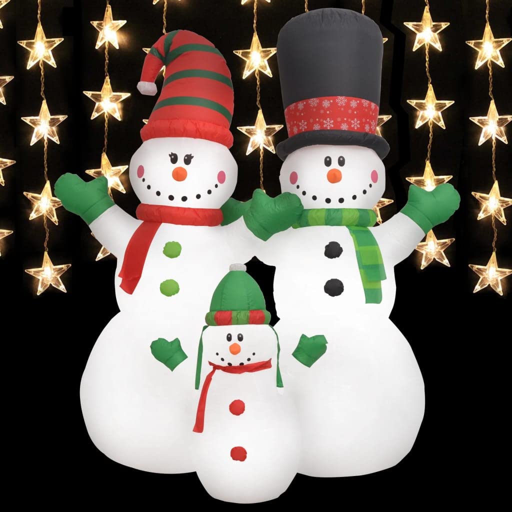 Foto 3 pulgar | Muñecos De Nieve Inflables Navideños Family Vidaxl Con Led De 94,5 Cm - Venta Internacional.
