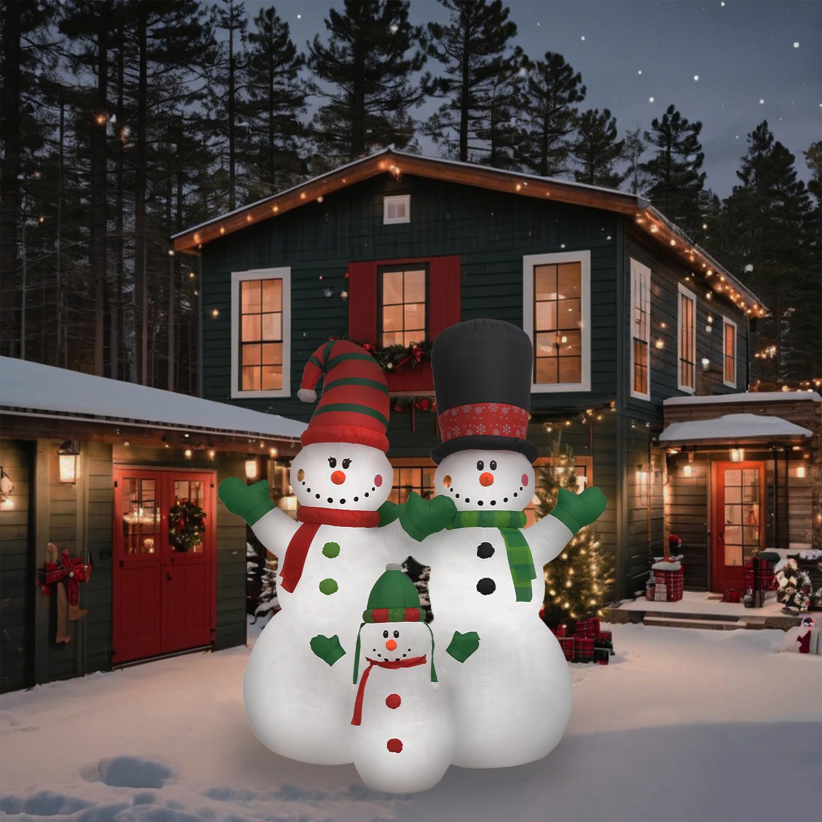 Foto 3 pulgar | Muñecos de Nieve Inflables Vidaxl de 8 Pies con Luces Led- Venta Internacional