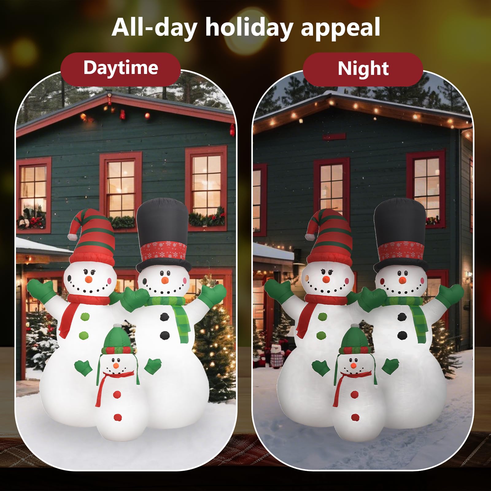 Foto 6 pulgar | Muñecos de Nieve Inflables Vidaxl de 8 Pies con Luces Led- Venta Internacional
