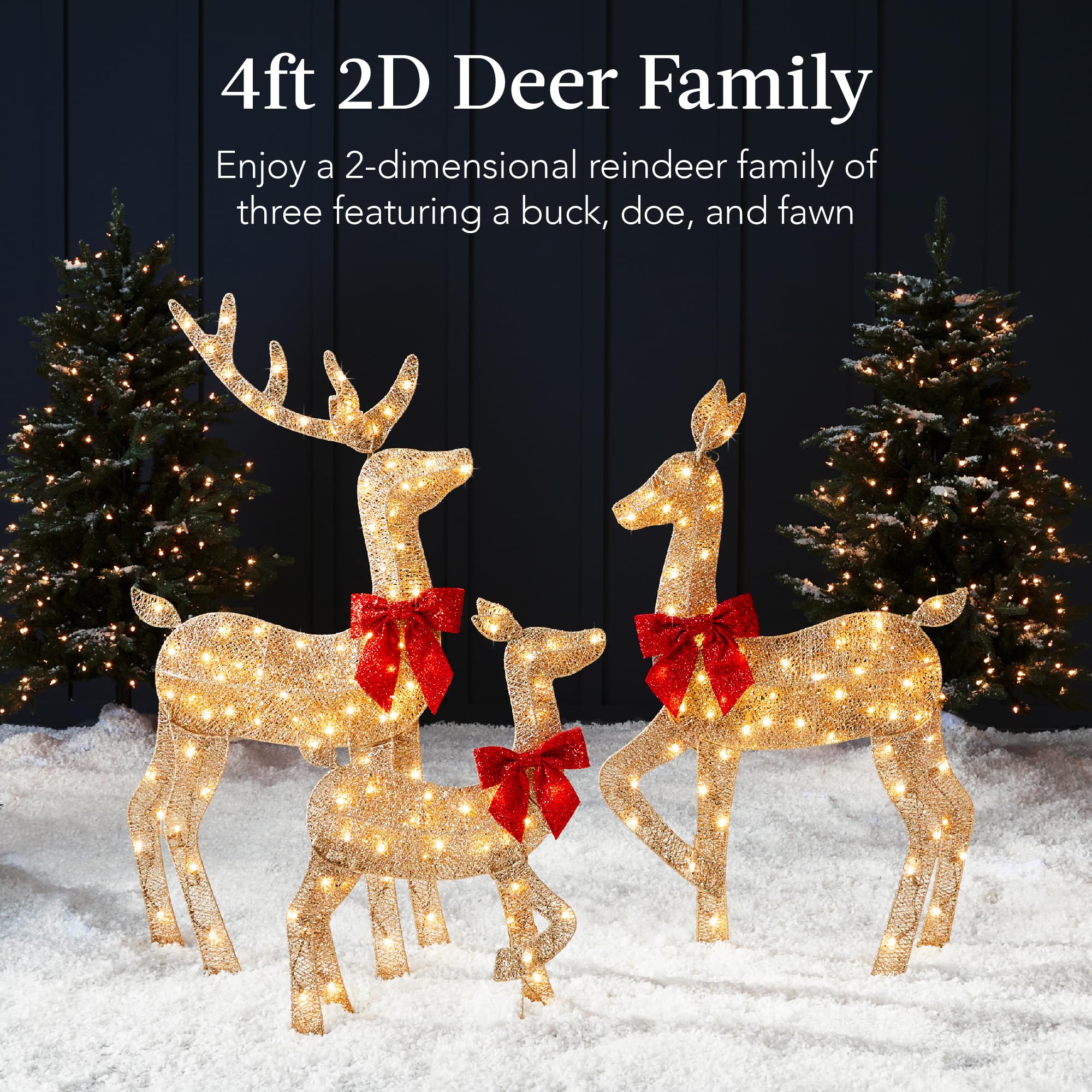 Foto 2 | Set Christmas Deer Family Best Choice Products De 4 Pies Con 175 Led - Venta Internacional.