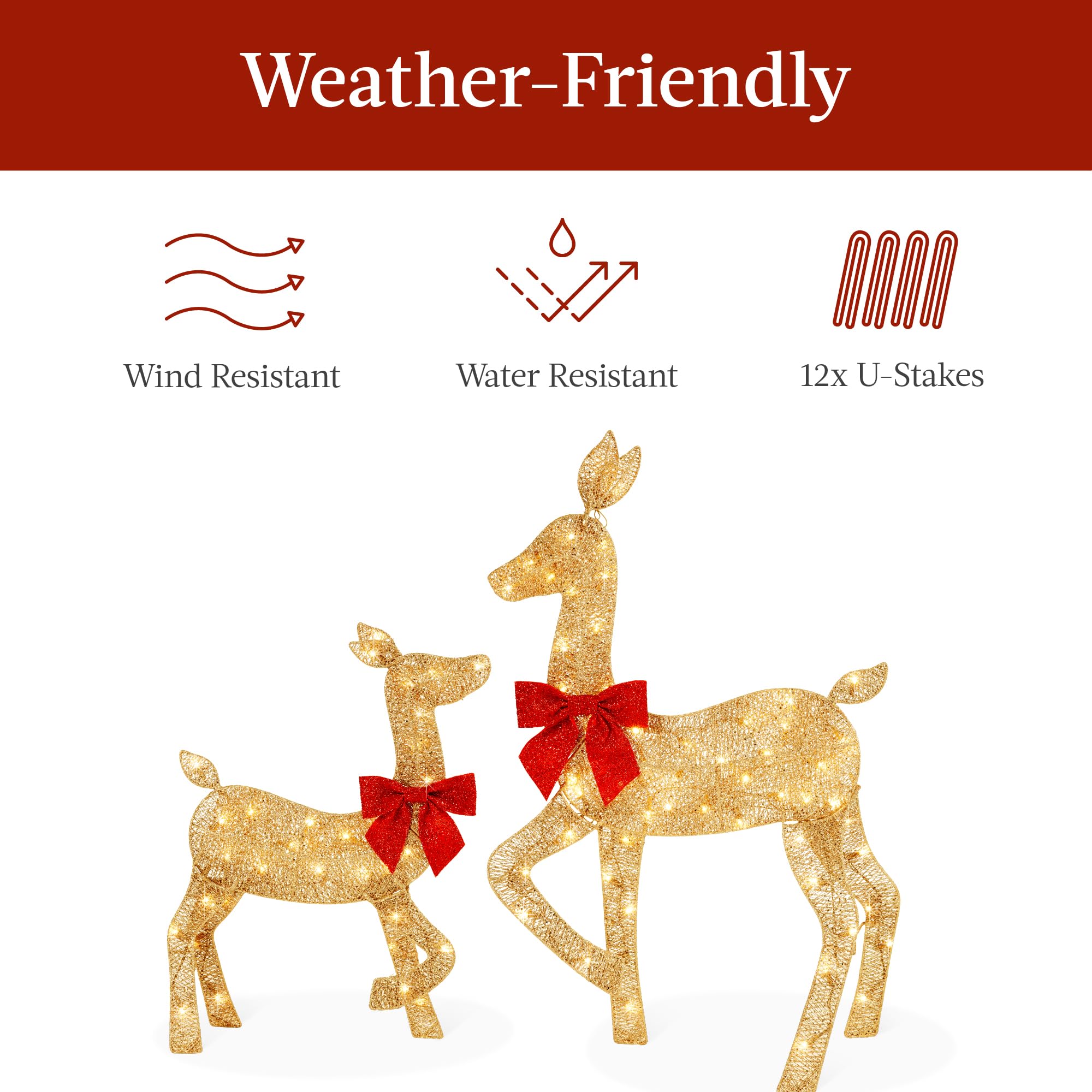 Foto 5 | Set Christmas Deer Family Best Choice Products De 4 Pies Con 175 Led - Venta Internacional.