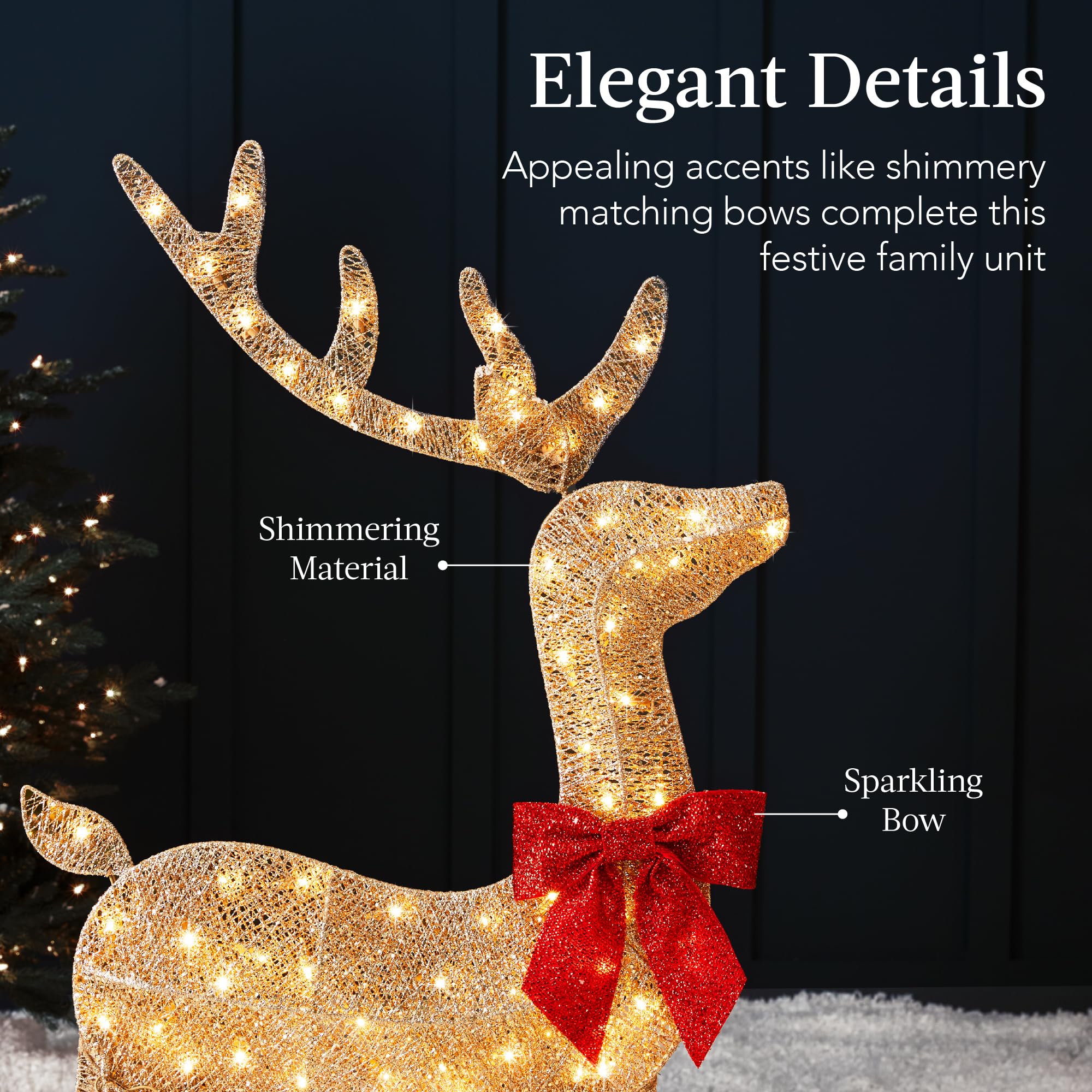 Foto 6 | Set Christmas Deer Family Best Choice Products De 4 Pies Con 175 Led - Venta Internacional.