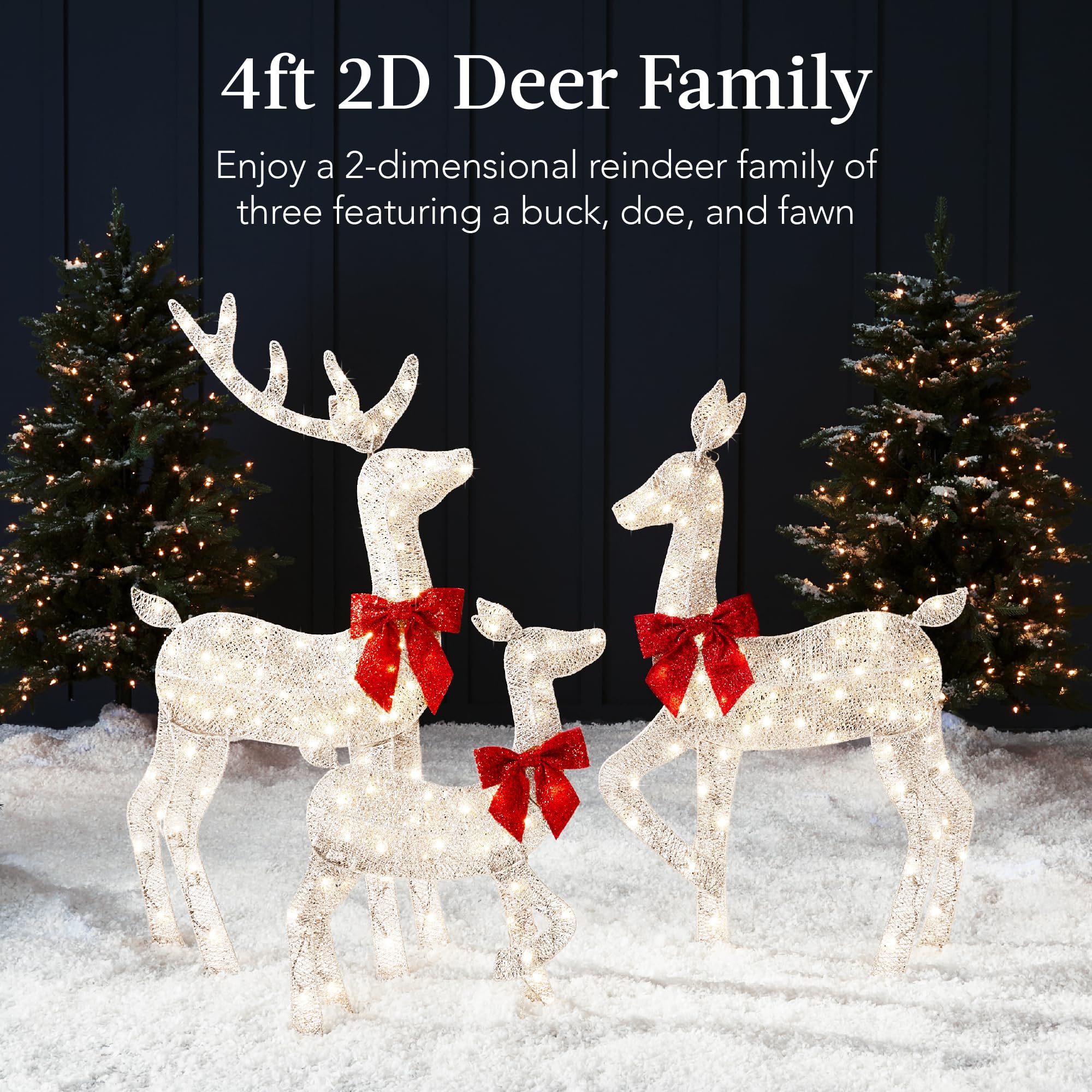 Foto 3 pulgar | Set Christmas Deer Family Best Choice Products De 4 Pies Con 175 Led - Venta Internacional.