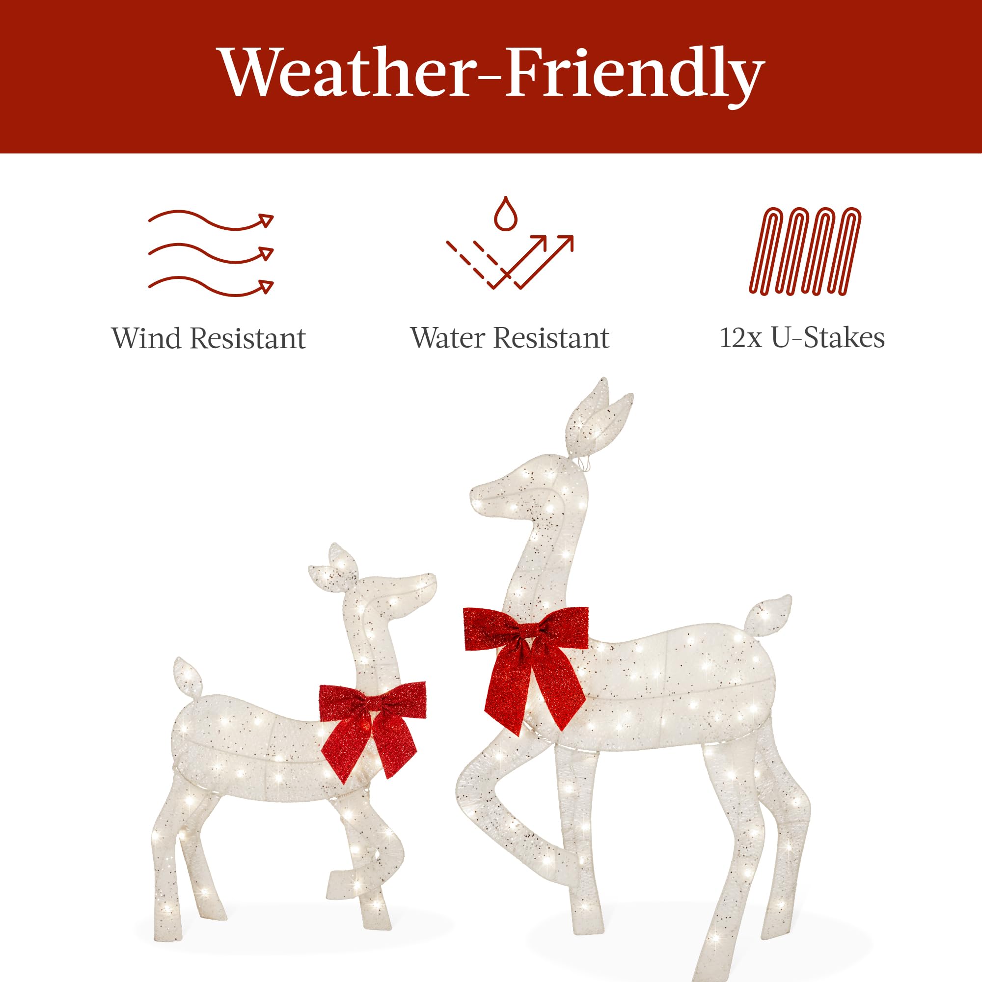 Foto 6 pulgar | Set Christmas Deer Family Best Choice Products De 4 Pies Con 175 Led - Venta Internacional.