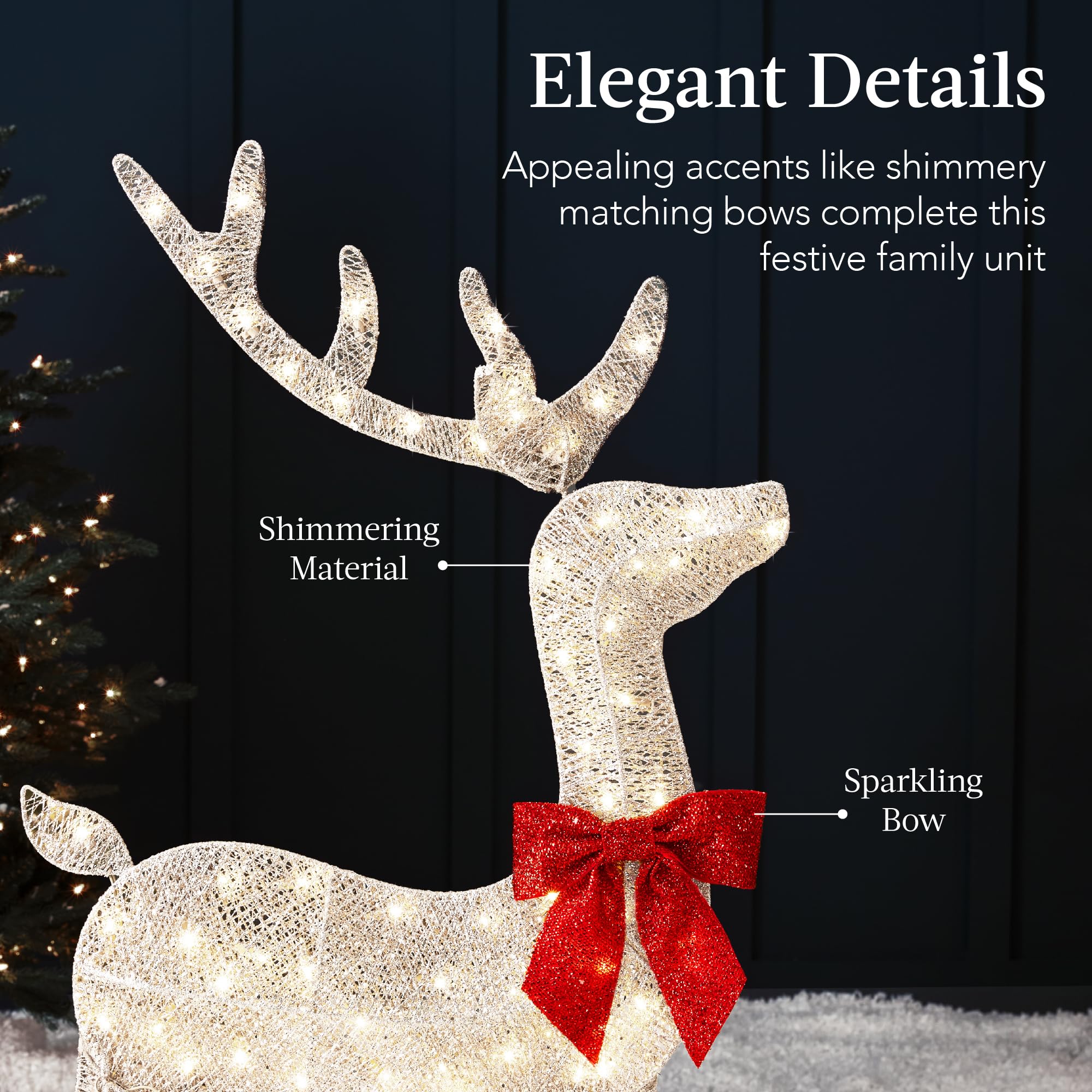 Foto 7 pulgar | Set Christmas Deer Family Best Choice Products De 4 Pies Con 175 Led - Venta Internacional.