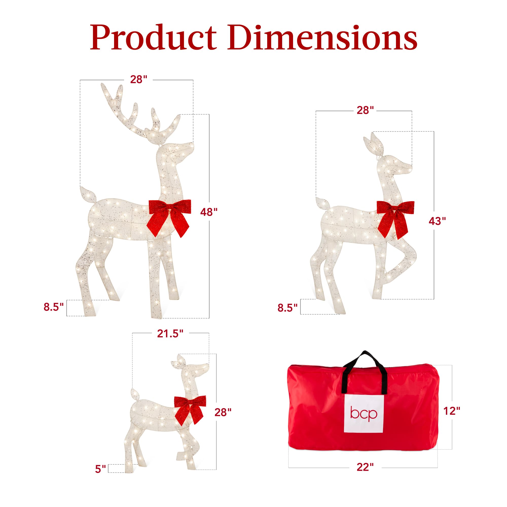 Foto 8 pulgar | Set Christmas Deer Family Best Choice Products De 4 Pies Con 175 Led - Venta Internacional.
