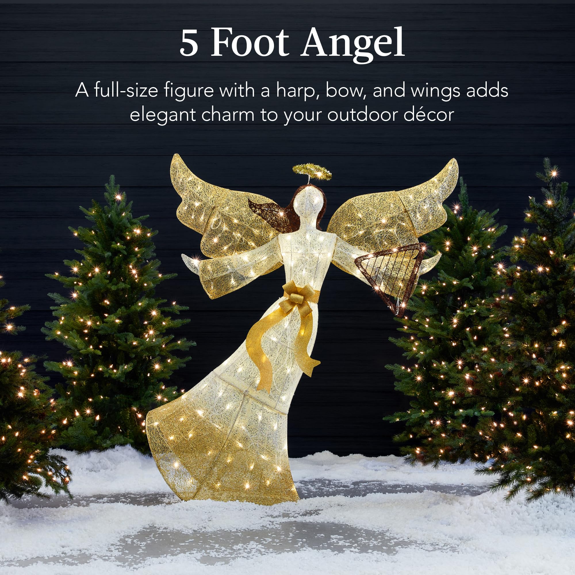 Foto 2 | Decoración Navideña Best Choice, Ángel Iluminado De 5 Pies Para Exteriores - Venta Internacional.