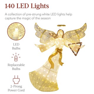 Foto 3 | Decoración Navideña Best Choice, Ángel Iluminado De 5 Pies Para Exteriores - Venta Internacional.