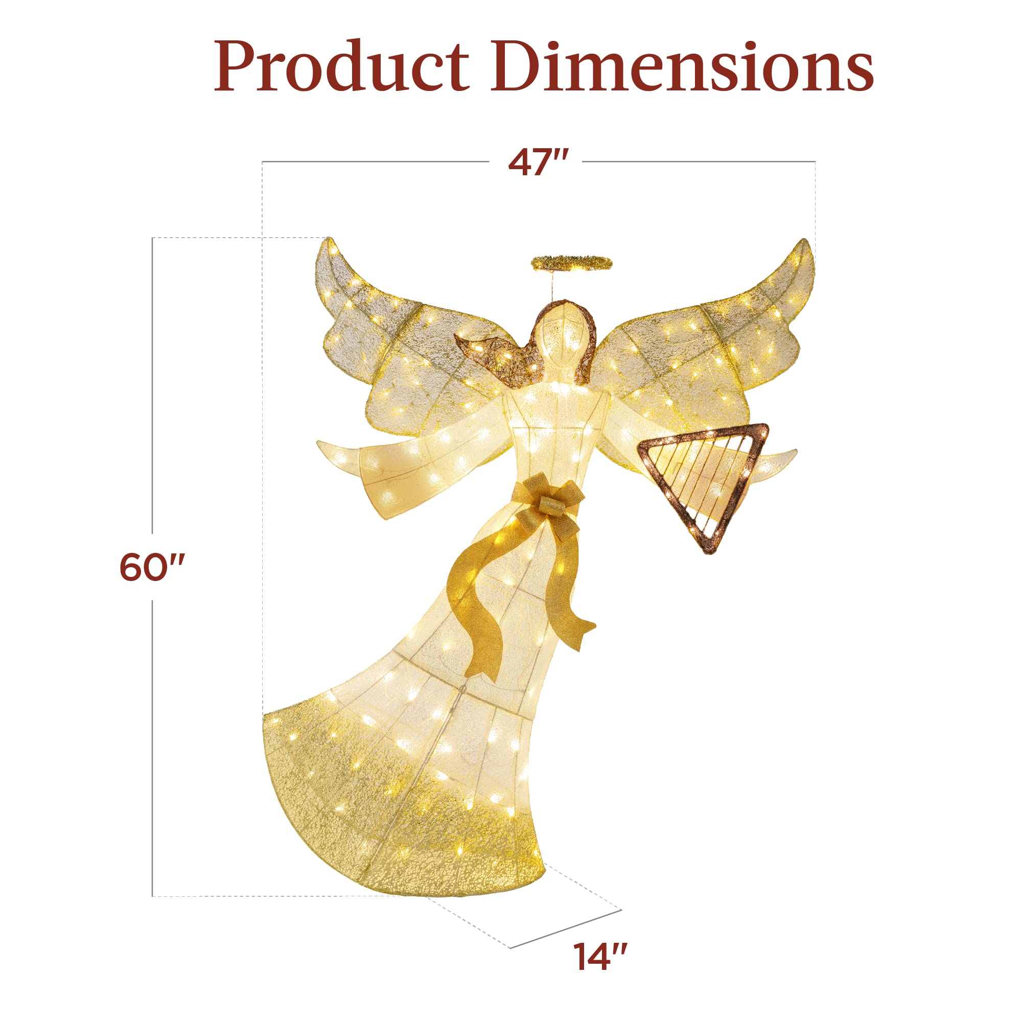 Foto 6 | Decoración Navideña Best Choice, Ángel Iluminado De 5 Pies Para Exteriores - Venta Internacional.