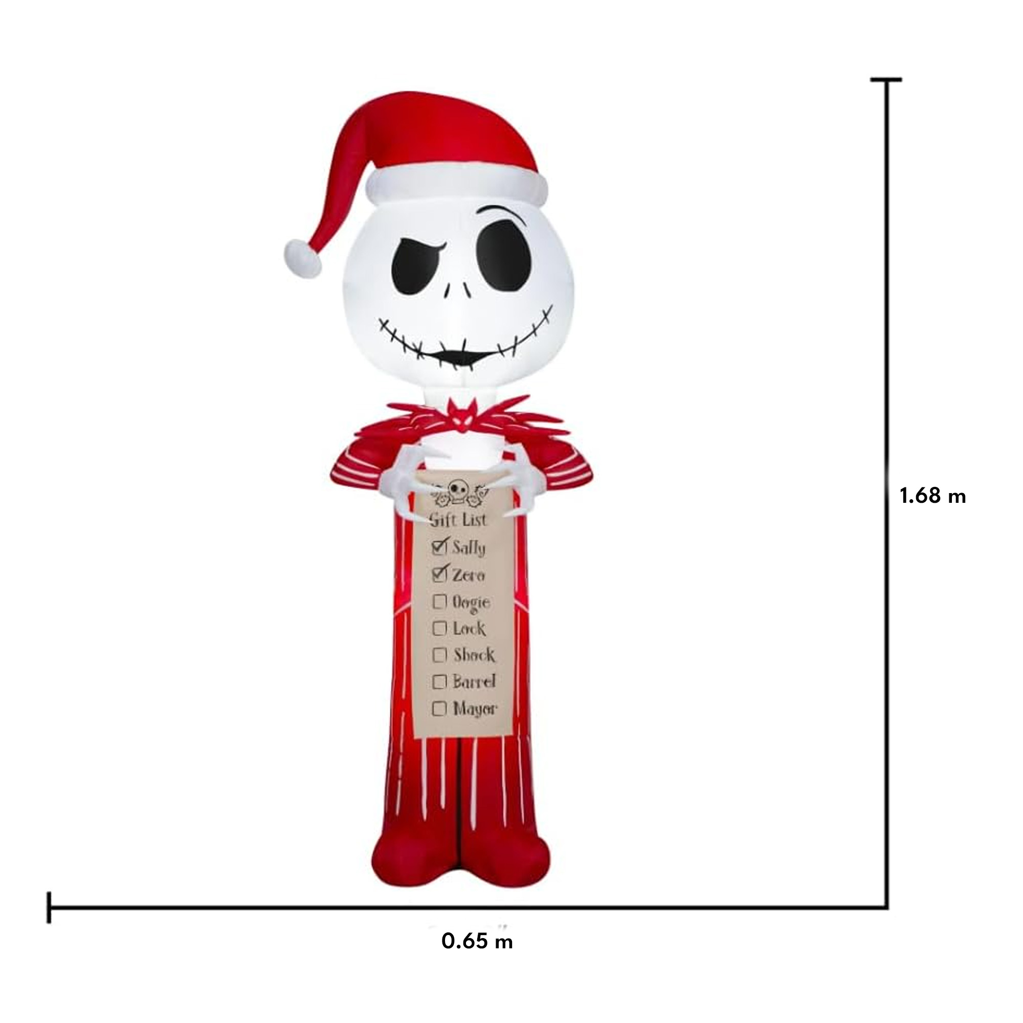 Foto 4 pulgar | Inflable Jack Skellington Santa Lista De Navidad