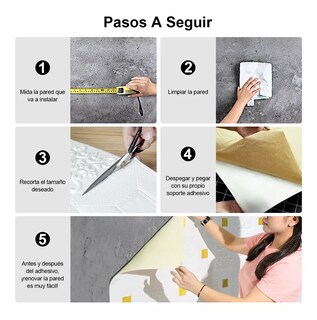 Foto 4 | Papel Tapiz BELUG color Blanco Patrón 3D Ladrillo 20 Piezas