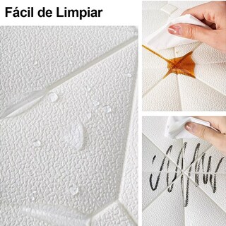 Foto 5 | Papel Tapiz BELUG color Blanco Patrón 3D Ladrillo 20 Piezas
