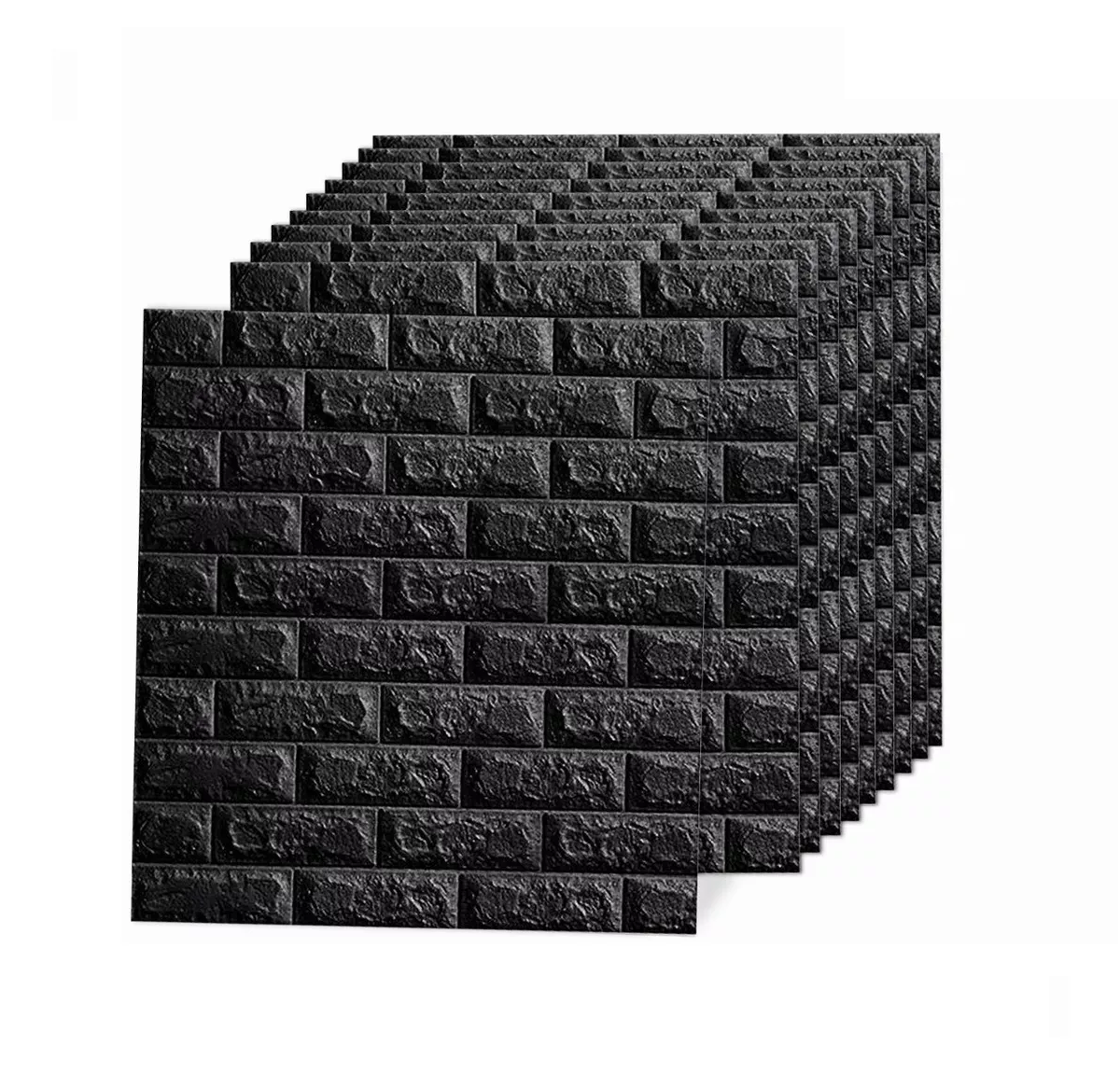 Papel Tapiz BELUG color Negro Patrón de Ladrillo Pared 3D 10 Piezas