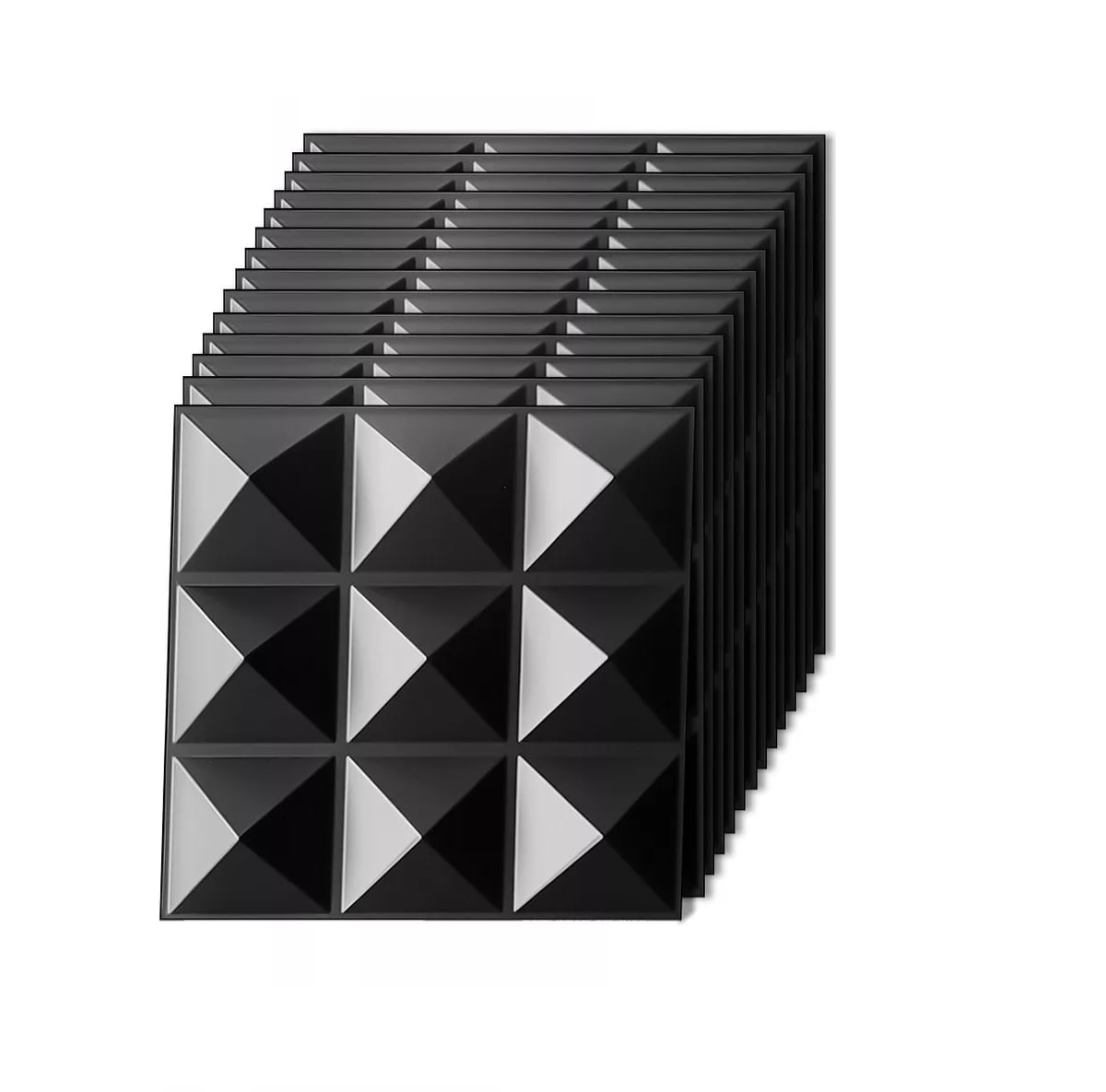 Panel Decorativo 3D BELUG de Pared Fondo 16 Piezas Negro $1,709