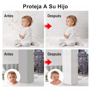 Foto 3 | Set Pegatina De Pared Patrón De Ladrillo3d Textura Papel Tapiz Eo Safe Imports Esi-9253 Blanco