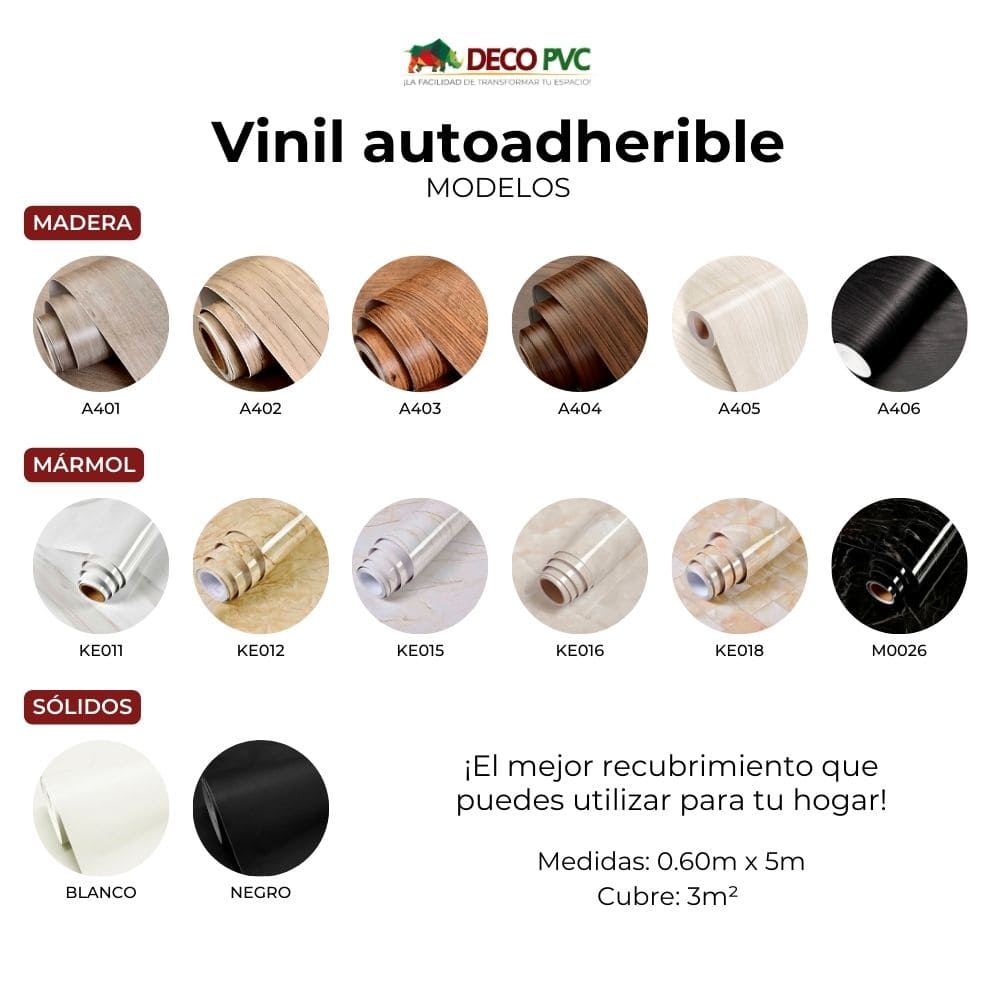 Foto 5 pulgar | Vinil Adhesivo Mármol Madera Panel Decorativo Sólido A403 500 x 60 cm 1 Rollo