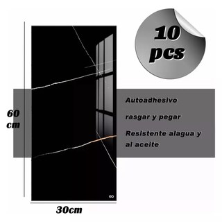 Foto 2 | Azulejo De Imitación Papel Tapiz 3d Cocina Lavable Eo Safe Imports Esi-18930 Negro.