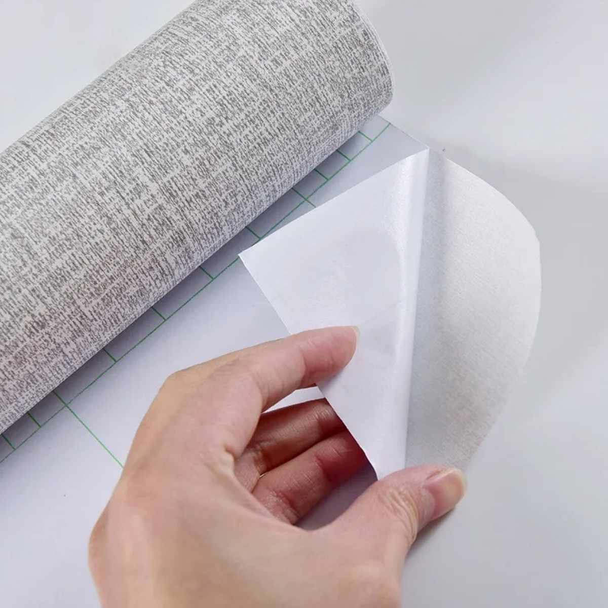 Foto 4 pulgar | Papel Tapiz Autoadherible Patrón de Tela Gris