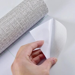 Foto 3 | Papel Tapiz Autoadherible Patrón de Tela Gris