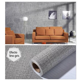 Foto 4 | Papel Tapiz Autoadherible Patrón de Tela Gris