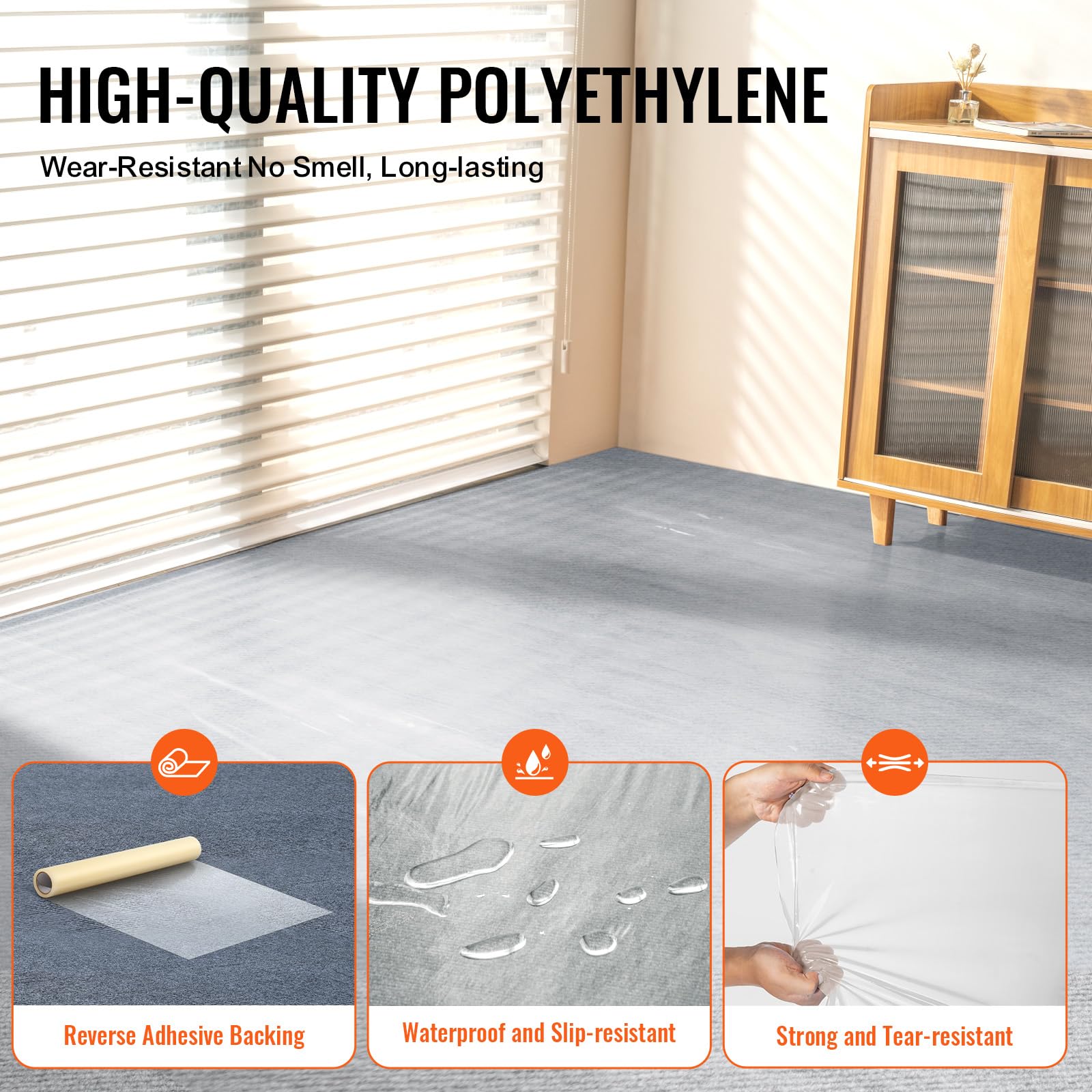 Foto 5 pulgar | Lámina Protectora Para Alfombras Vevor, Rollo De 24 Cm X 60 M - Venta Internacional.