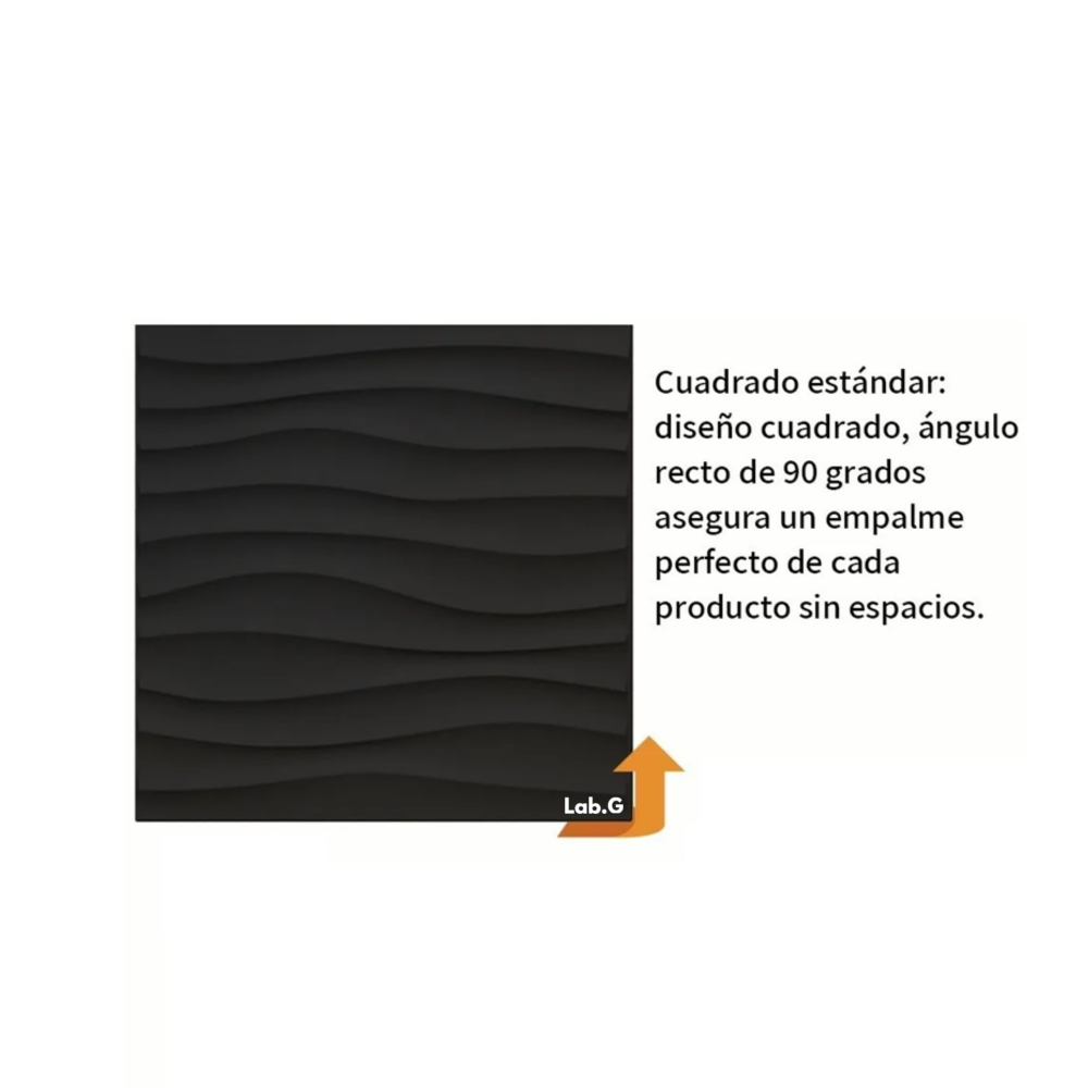 Foto 3 pulgar | Paneles Decorativos 3d Negro 50x50cm 20 Piezas Con Cinta Lab.g,  Negro