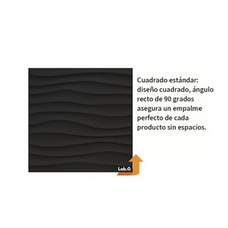 Foto 2 | Paneles Decorativos 3d Negro 50x50cm 20 Piezas Con Cinta Lab.g, Negro