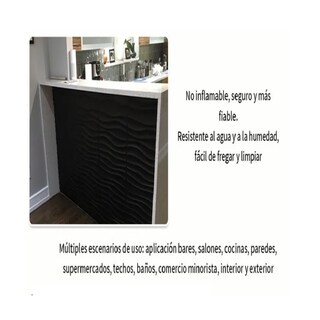 Foto 4 | Paneles Decorativos 3d Negro 50x50cm 20 Piezas Con Cinta Lab.g, Negro