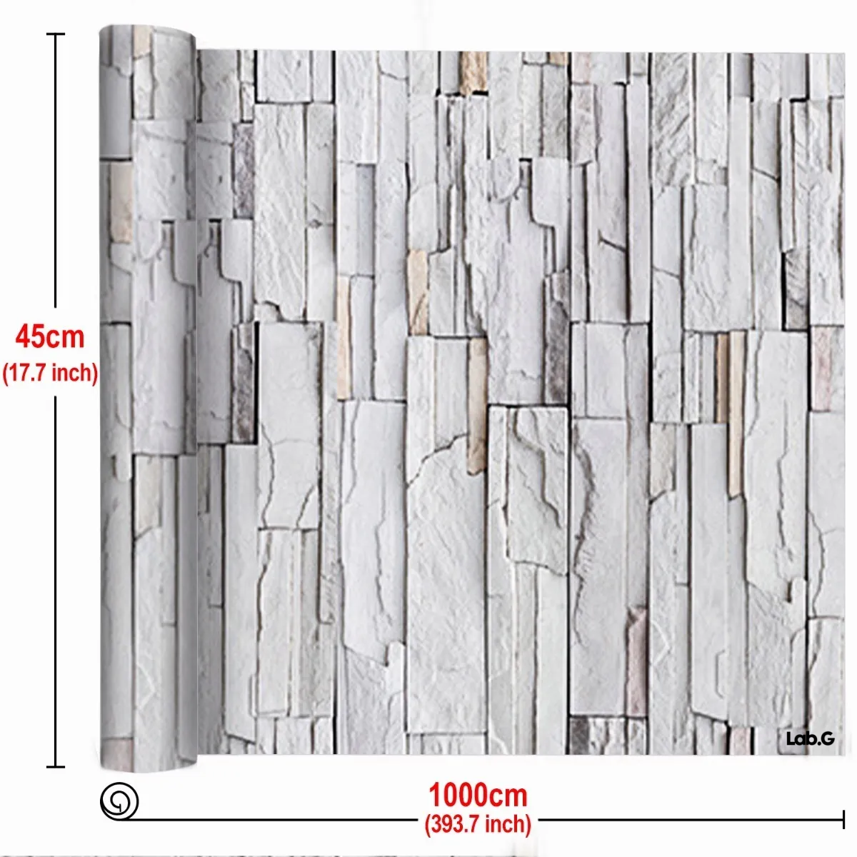 Foto 5 pulgar | Papel Tapiz Autoadhesivo Para Paredes De Piedra 3d 45cm*10m  Ladrillo Lab.g Gris