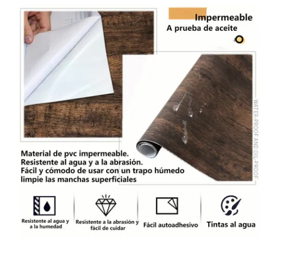 Foto 3 | Autoadhesivo Veteado De Madera 12 Mts X 45