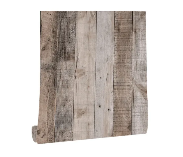 Papel Tapiz De Madera Rústica Mate 6m X 45cm