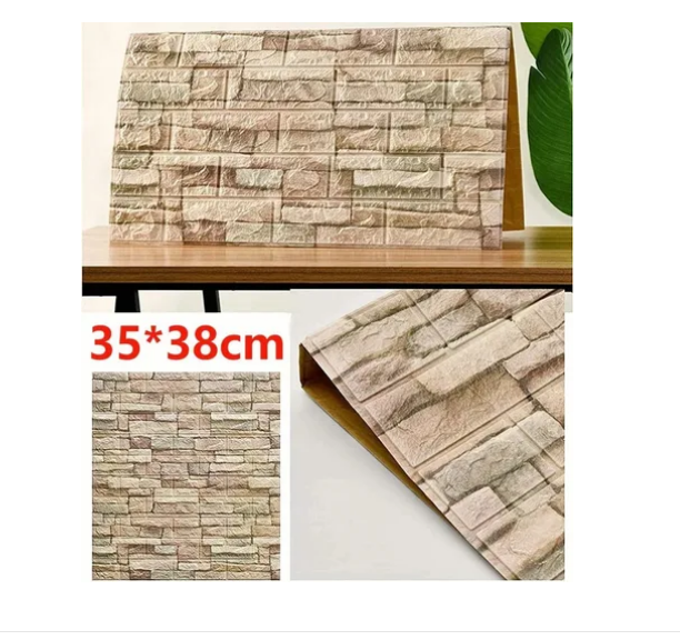 Foto 2 | 10pcs Pegatina Pared Patron Ladrillo Papel Tapiz 3d 35x38cm