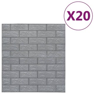 Foto 3 | Paneles De Papel Pintado Vidaxl 3d Diseño De Ladrillo Antracita 27 6 X 30 3 Cm - Venta Internacional.