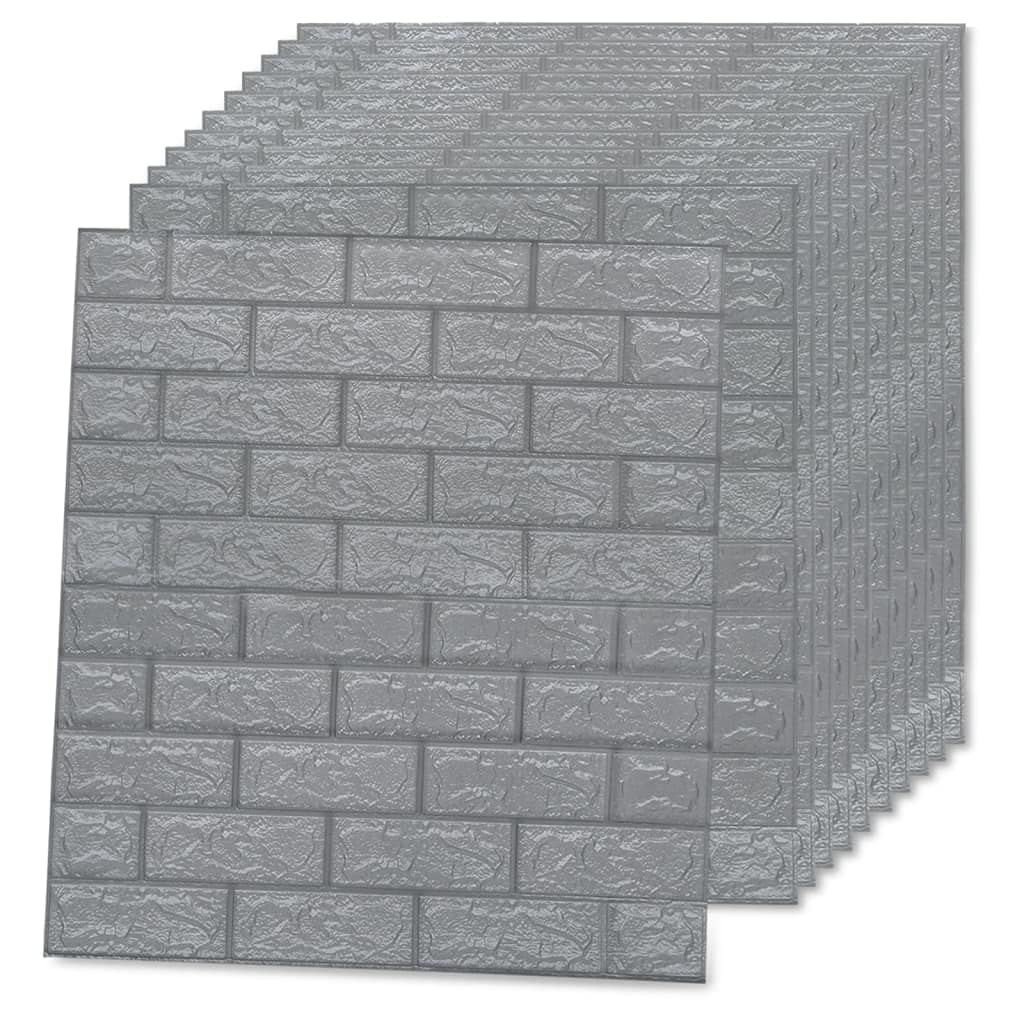 Foto 6 pulgar | Paneles De Papel Pintado Vidaxl 3d  Diseño De Ladrillo Antracita  27 6 X 30 3 Cm - Venta Internacional.