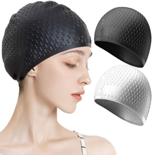 Foto 1 | 2pzs Gorro De Natacion Silicona Para Hombres Y Mujeres Dama