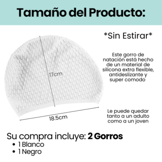 Foto 2 | 2pzs Gorro De Natacion Silicona Para Hombres Y Mujeres Dama