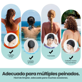 Foto 3 | 2pzs Gorro De Natacion Silicona Para Hombres Y Mujeres Dama